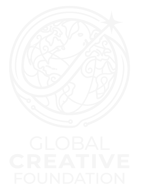 Global Creative Foundation logo: a line-art globe encircled by a ribbon ending in a star